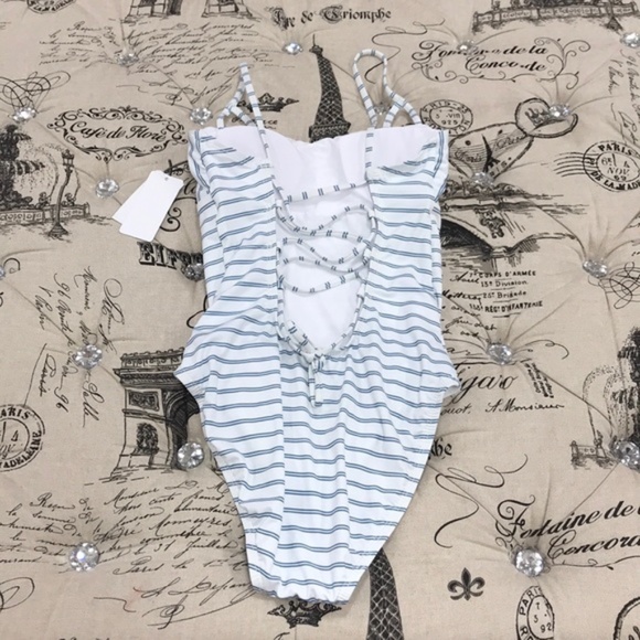 Splendid Pinstripe One-Piece Swimsuit - Picture 4 of 6